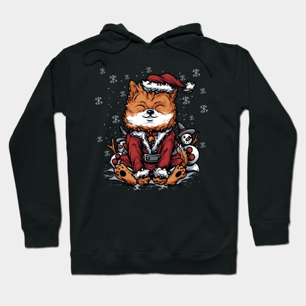 Christmas Dog Shiba Inu Santa Suit Hoodie by GeekyFairy